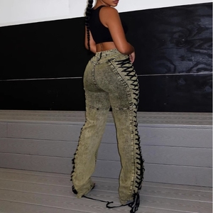 Jean tendance rétro pour femme avec cordon de serrage – Mode - Product Image 6