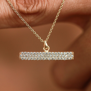 Collar Minimalista con Diamantes, con Diamante Creado en Laboratorio, Joyería Hecha a Mano en Oro, Collar Elegante y Delicado para Uso Diario - Product Image 3