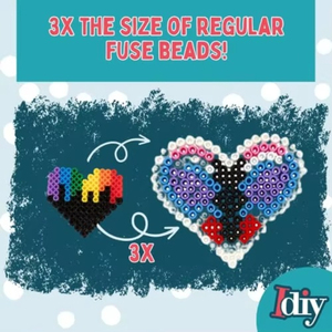 Kit de perles thermocollantes XL Biggie avec 2 000 pièces, 3 XL, 13 couleurs multiples, 6 modèles uniques, papier de repassage, jouet éducatif - Product Image 4
