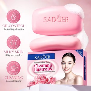 Jabón blanqueador con fragancia de leche de Rosa Natural SADOER OEM/ODM Control de aceite de limpieza profunda al por mayor para cara cuerpo para <span class=keywords><strong>piel</strong></span> <span class=keywords><strong>grasa</strong></span> - Product Image 4
