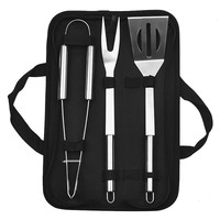 Offre Spéciale 7 pièces ensemble d'outils de barbecue en acier inoxydable portables pour l'extérieur comprend des spatules et des bâtons de nettoyage à base de métal