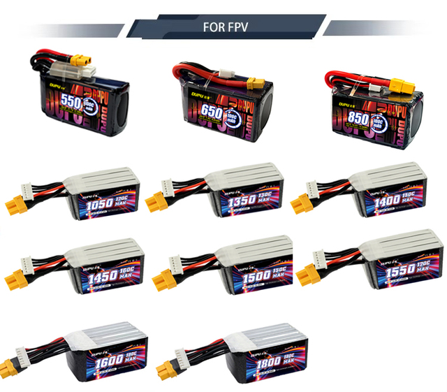 DUPU High Quality 850mah/1300mAh/2600mAh/3000mAh/3300mAh/4200mAh/5200mAh/6200mAh RC FPV UAV Solid State 11.1V Lipo Drone Battery