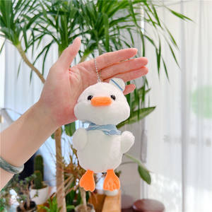 Versión coreana pequeño corazón colgante bolsa encanto lindo pequeño pato blanco niña peluche muñeca PP algodón lavado para aliviar el estrés - Product Image 6