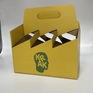 Scatola Regalo in <span class=keywords><strong>Cartone</strong></span> Riciclabile Personalizzata all'Ingrosso per 2, 4 o 6 Bottiglie di Vino e Birra, Trasportino Doppio - Product Image 1