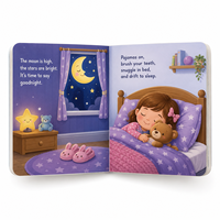 Impression de livres cartonnés pour enfants sur mesure, reliure à plat OEM, carton couché anti-rayures mat pour les éditeurs éducatifs