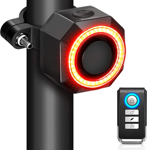 Fietsachterlicht Smart Rechargeable Anti Theft Bike Bicycle Tail Light Alarm Brake Light Siren Motorcycle Scooter Mountain Bike - Product Image 1