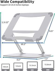 <b>Tablet</b> <b>Stand</b>, Metal Sturdy Support & Height Adjustable, Hollow Design for Heat Dissipation With Non-Slip Rubber Pads - Product Image 6