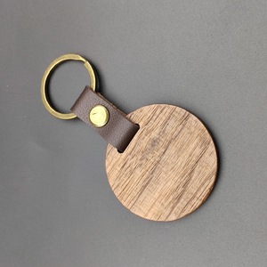 Recuerdo de madera tallado en madera llavero personalizado láser Logo grabado DIY llavero de madera en blanco - Product Image 3