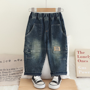 Pantalons <span class=keywords><strong>de</strong></span> <span class=keywords><strong>sport</strong></span> pour enfants pour printemps et automne pantalons <span class=keywords><strong>de</strong></span> survêtement pour bébés garçons et jeans pour petites filles lettre Logo pantalons pour enfants livraison directe - Product Image 3