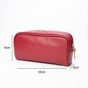BSCI Factory Luxury Leather Bag Fashion Style <b>Makeup</b> Storage <b>Case</b> Zipper Closure Customizable Logo/Size Red/Custom Color OEM/ODM - Product Image 2