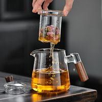 Bouilloire électrique en céramique, théière en verre résistant aux hautes températures, pot unique avec poignée en bois, filtre, ensemble de thé Gongfu