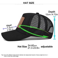 Casquette de baseball en coton avec patch en cuir personnalisé, maille en similicuir, motif drapeau américain, protection solaire estivale pour hommes et femmes