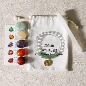 Juego de regalo de cristal curativo del zodiaco Aris <span class=keywords><strong>horóscopo</strong></span> piedras de nacimiento astrología accesorios de moda para la curación de piedras de vida - Product Image 1