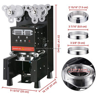 Machine à Sceller les Gobelets Automatique Électrique Très Demandée, pour Gobelets à Café, Boissons, Bubble Tea, Boba, Jus de 90, 95 mm et 98 mm en PP