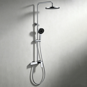 Sistema Doccia <span class=keywords><strong>a</strong></span> Pioggia Moderno di Lusso in Ottone Lucido con Valvola in Ceramica Morbida e Miscelatore Caldo/Freddo <span class=keywords><strong>a</strong></span> Parete per Bagno - Product Image 3