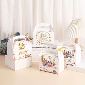 <b>Eid</b> Mubarak Portable Cake Packaging <b>Boxes</b> Ramadan Kareem <b>Gift</b> Box With Handle Muslim Favor Islamic Festival Party DIY Decoration - Product Image 1