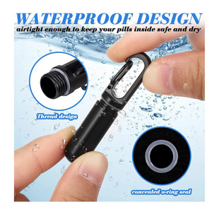 Thời trang nóng bán hợp thời trang mát mẻ thực tế không thấm nước niêm phong thép không gỉ mini Pill trường hợp với Carabiner - Product Image 5