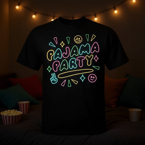 Pajama Party T-Shirt Neon Design <b>Sleepover</b> Wear - Product Image 3