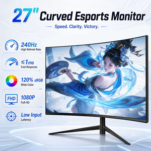 Moniteur d'ordinateur 27 pouces, écran de bureau <span class=keywords><strong>2K</strong></span>/4K professionnel 240Hz, fin, 1500R, 1080P, réglable en hauteur, moniteur incurvé - Product Image 2
