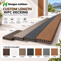 Planches de terrasse en composite WPC modernes, imperméables, écologiques, antidérapantes, résistantes aux intempéries, co-extrusion