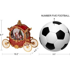 รถเข็นคริสต์มาสรูปลูกโลกหิมะพร้อมตัวจับเวลา8เพลงแบตเตอรี่สาย USB ที่มีไฟระยิบระยับอุปกรณ์สำหรับวันหยุดคริสต์มาส - Product Image 2