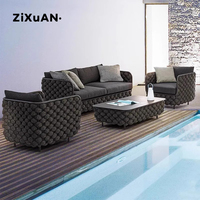 Canapé d'extérieur, mobilier de cour, villa, balcon, chaise en rotin imperméable à l'eau, combinaison de table à thé