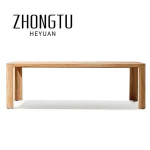 Contemporary Hotel Luxurious Solid Wood <strong>Teak</strong> <strong>Dining</strong> <strong>Table</strong> Furniture Garden Rectangle <strong>Table</strong> and Chairs Set for Outdoor Waterproof - Product Image 1