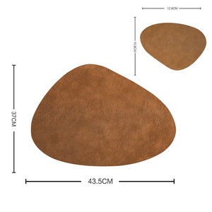 Oval Luxury Faux Leather PU Placemats Coaster Sets Plastic <strong>Kitchen</strong> <strong>Accessories</strong> for Farmhouse Decor Dropshipping Home - Product Image 2
