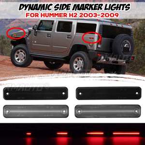 2/4 pièces Feux de position latéraux LED séquentiels, clignotants latéraux, feux indicateurs avant et arrière pour Hummer H2 2003-2009 - Product Image 1