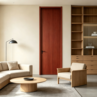 Porte battante en bois et aluminium, sur mesure OEM, moderne, insonorisée, étanche, finition de surface écologique, pour hôtel et villa