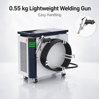 Unité de soudage laser à fibre portative 2000W, refroidie par air, machine de soudage laser pour métaux avec système d'alimentation en fil intégré
