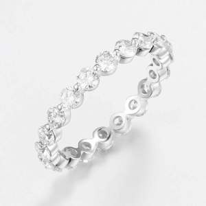 Bague personnalisée en or blanc massif 14 carats avec diamant rond brillant de 1,43 ct cultivé en laboratoire |   Diamant de laboratoire CVD à taille brillante ronde certifié IGI - Product Image 1