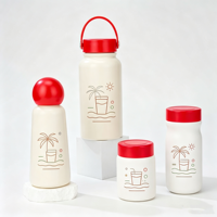 Nouvelle Tasse Isotherme à Double Paroi avec Couvercle Sphérique Rouge – Bouteille d'Eau et Mug de Voyage Portable et Personnalisable