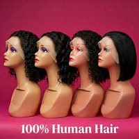 Perruque en cheveux humains bob à dentelle droite de 12 pouces, 13x4 4x4, dentelle transparente HD, perruques frontales à dentelle, perruques bob courtes pour femmes, 100% cheveux humains