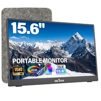 15,6 Zoll IPS Tragbarer Monitor FHD 1080P Plug-and-Play Zusatzdisplay mit Weitwinkelansicht und Verstellbarer Halterung für Remote-Arbeit