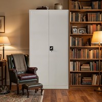 Armoire de classement en acier à 5 niveaux, double porte avec serrure et étagères réglables pour l'archivage de documents et de dossiers