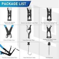 Kit de Herramientas Multifuncionales para Vehículos de Acero de Grado Profesional de 9 Piezas, Alicates de Banda Plana con Mandíbula Giratoria Tipo Clic R de Largo Alcance y Cable Flexible