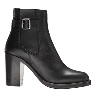 Botines de tacón grueso alto negros con hebilla para mujer, de moda, con punta redonda, para primavera, otoño e invierno, talla grande 46 - Product Image 2