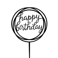 Lot de 10 décorations de gâteau Joyeux Anniversaire en gros, petites lettres, style influenceur, pour décoration d'anniversaire, thème pâtisserie