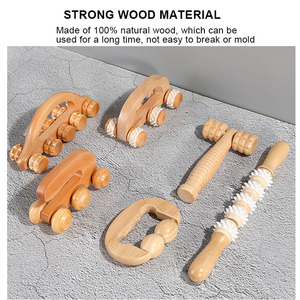 Kit alat pijat punggung portabel, rol giok kayu padat, pemijat Kayu genggam untuk pereda nyeri otot kustom pabrik - Product Image 2