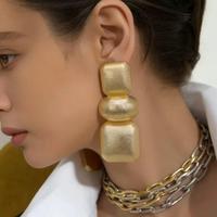 Boucles d'oreilles longues géométriques mates Kaimei 2027, bijoux de mode, boucles d'oreilles carrées épaisses vintage pour femmes, style punk hip hop, grandes boucles d'oreilles