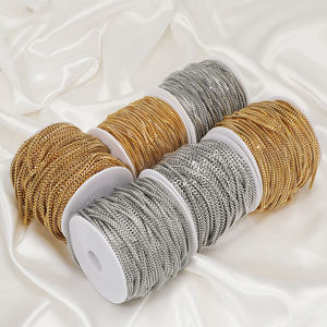 Cadenas de Acero Inoxidable Hechas a Mano al por Mayor de 2.5mm 3mm 4mm, Cadena Chapada en Oro de 18k, Accesorios para Fabricación de Joyería DIY, Collares - Product Image 3