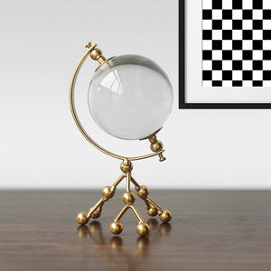 Casa Ornamentos Interior Moderno Nórdico Mesa Sala Acessórios De Ouro 3D Decoração De Cristal De Luxo Decoração De Casa Bola De Vidro - Product Image 6