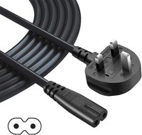 Cable de alimentación de 1,2 M, 1,5 M, 1,8 M, UK, CA, 3 pines, enchufe a IEC C7, C13, C5, figura 8, para TV plana LED, ordenador portátil, etc.