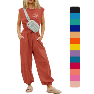 จั๊มสูทเลานจ์แบบมีเชือกผูกเอวสูงสำหรับผู้หญิงบอดี้สูทพิมพ์ลายแบบกำหนดเอง - Product Image 1