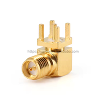 Base de antena de alta calidad, Conector de alta frecuencia, tornillo exterior de cobre chapado en oro, orificio interior, 1P Pin Offset para RF