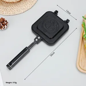 <span class=keywords><strong>Sandwichera</strong></span> de Dibujos Animados de Doraemon, Sartén Antiadherente Negra de 36 cm con Plato de 14 cm, 515 g de Peso, para Cocina Casera - Product Image 6