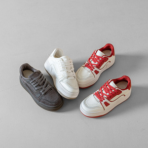 Chaussures plateforme rétro pour femmes, nouveau style 2026, polyvalentes et décontractées, sportives, blanches effet vieilli - Product Image 1