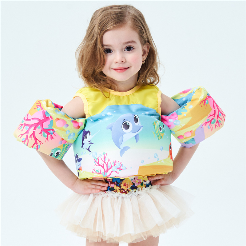 Спасательный жилет для водных видов спорта, детский купальник с плавающими ручками и кольцами для плавания, для мальчиков и девочек