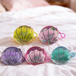 Mini porte-monnaie en peluche, porte-clés, macaron, paillettes, coquillage, sac de rangement cosmétique pour femmes, sac à main à fermeture éclair, porte-clés - Product Image 2